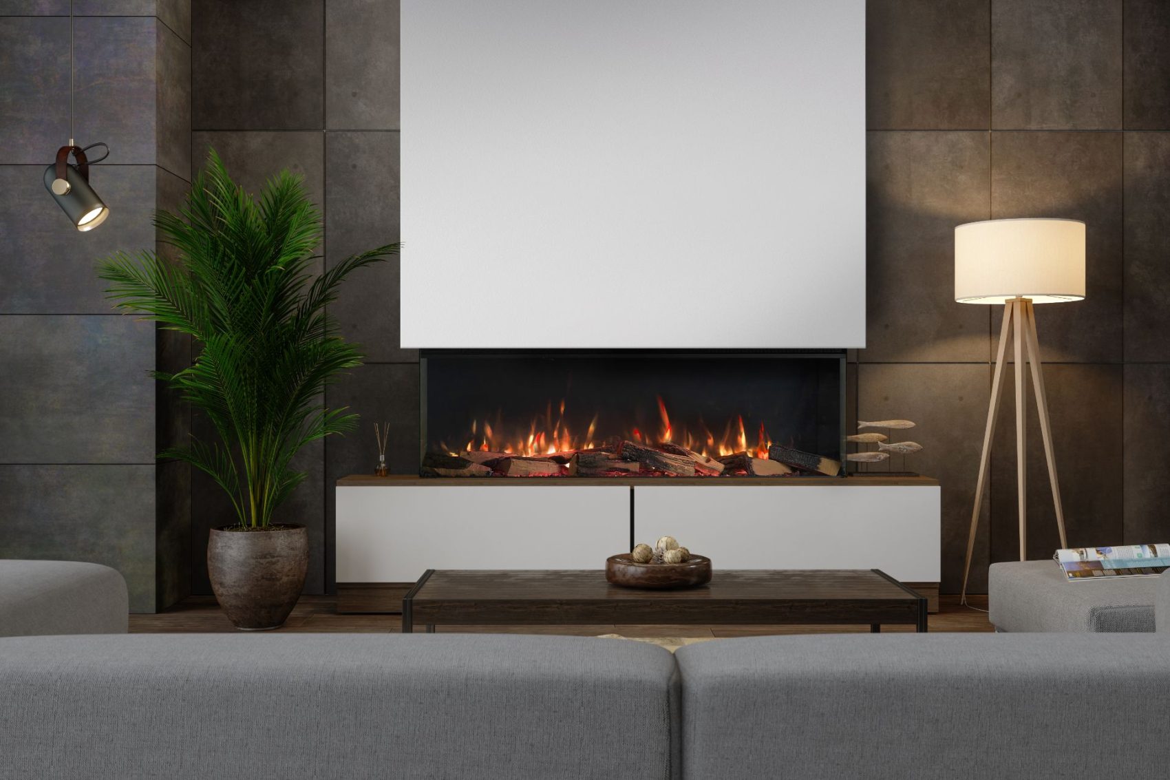 Realistic electric fireplace